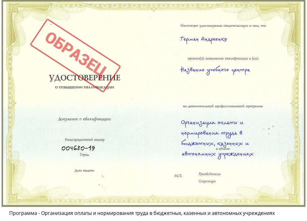 Организация оплаты и нормирования труда в бюджетных, казенных и автономных учреждениях Дмитров