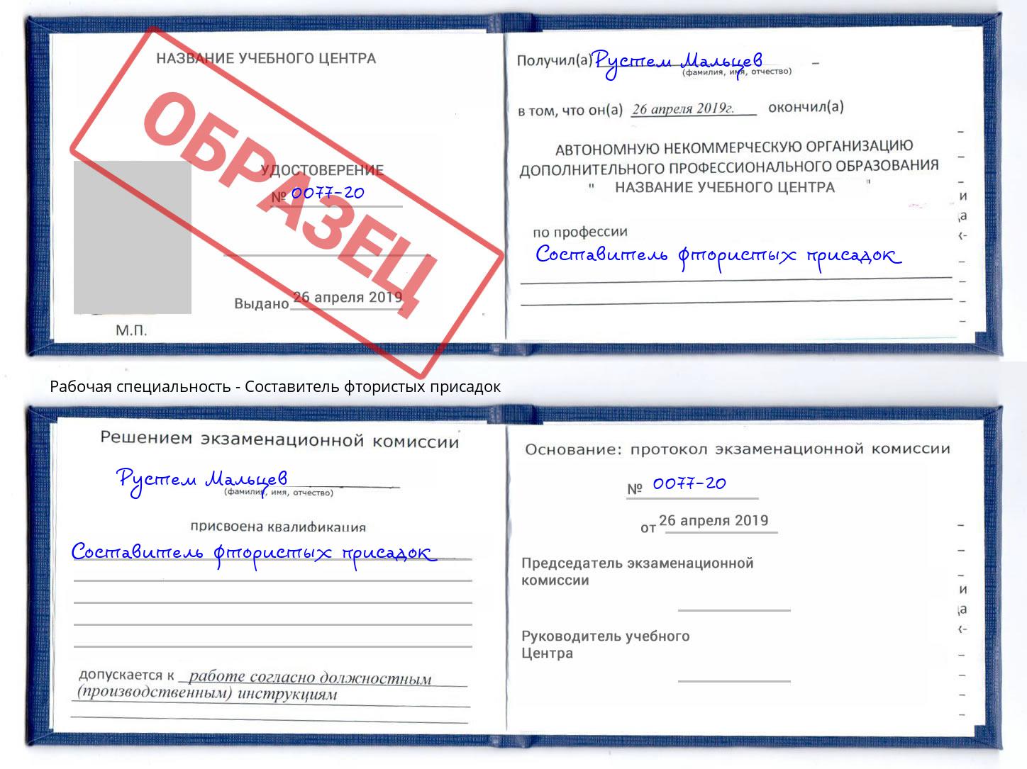 Составитель фтористых присадок Дмитров