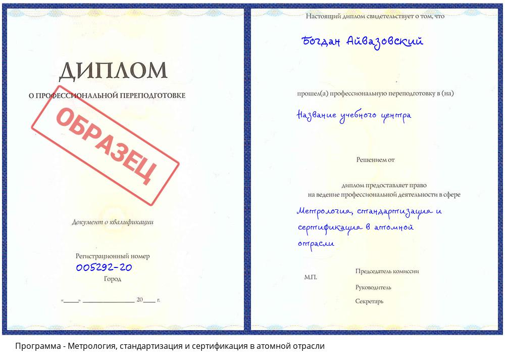 Метрология, стандартизация и сертификация в атомной отрасли Дмитров