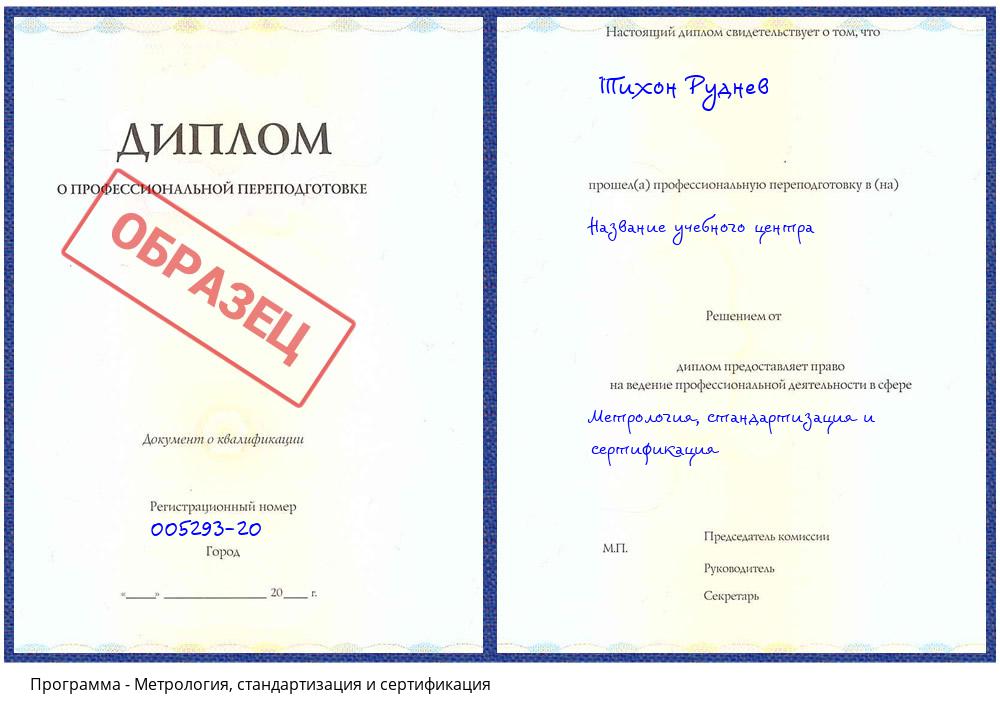 Метрология, стандартизация и сертификация Дмитров